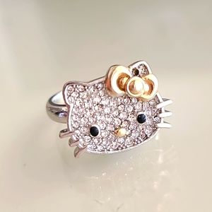 Super Cute Sterling Silver Authentic Sanrio Hello Kitty Ring